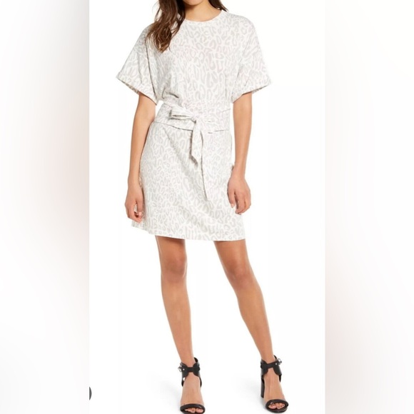NWT Rebecca Minkoff Marta dress in white leopard large - Picture 1 of 5